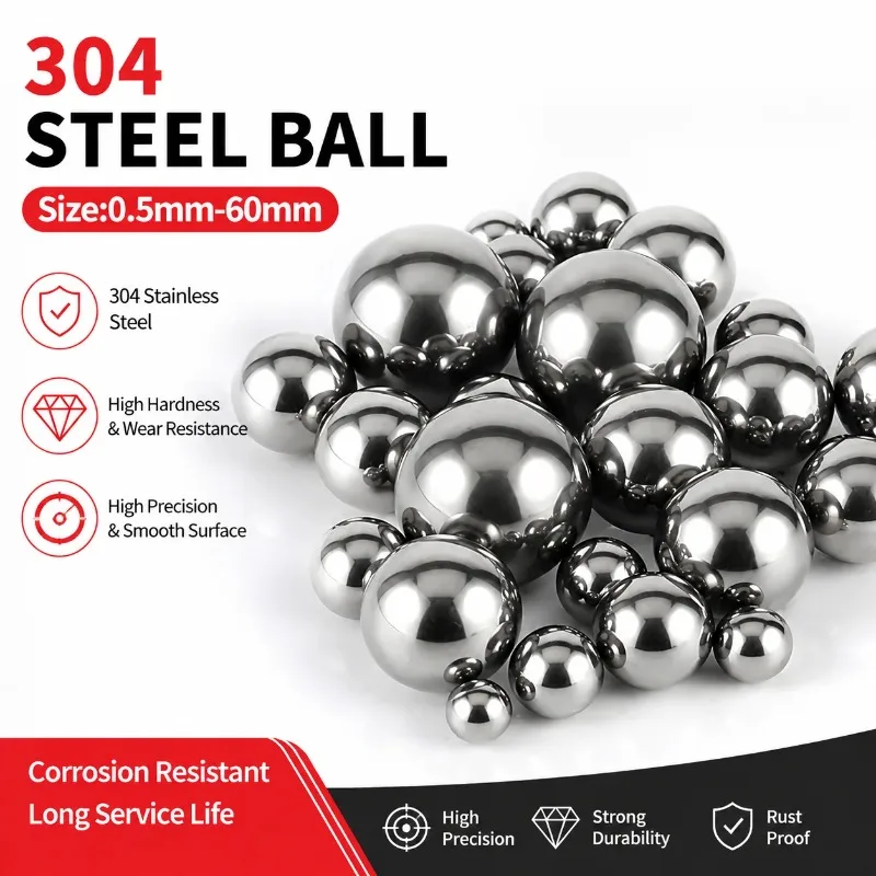 1-1000pcs Solid 304 Stainless Steel Ball Dia 0.5/0.7/0.8/1/1.4/1.5/1.8/2/2.38/2.5/3.175-60mm Precision Smooth Bearing Steel Ball