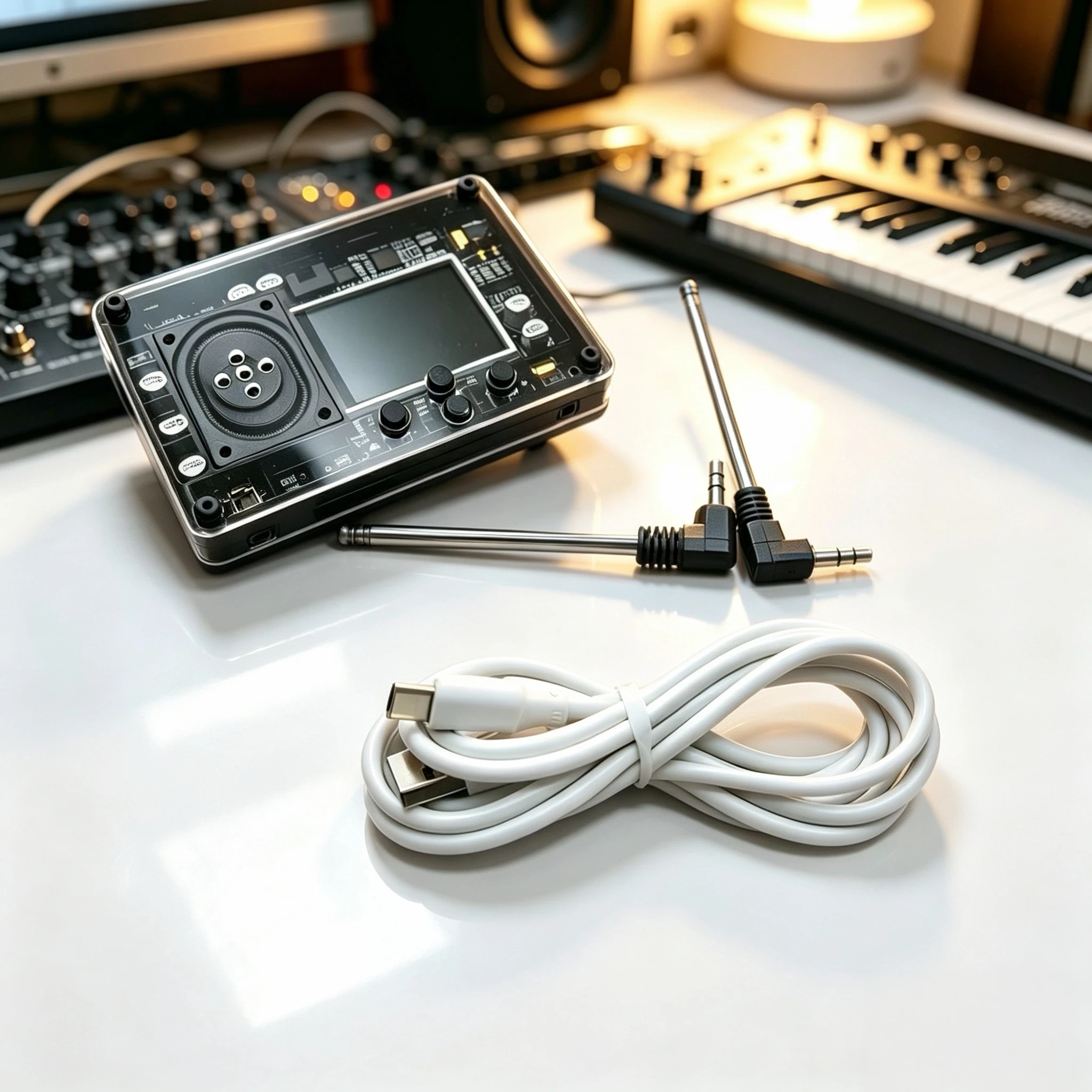 Theremin Vintage Musical Module Type C Interface 2 Pluggable Antennas Theremin Multiple Adjustable Voices for Beginners