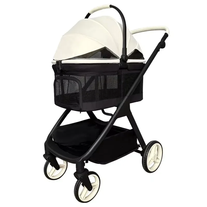 Factory Customized Fashion Pet Outdoor Stroller for Elderly Dogs and Cats Foldable Detachable Pushcart