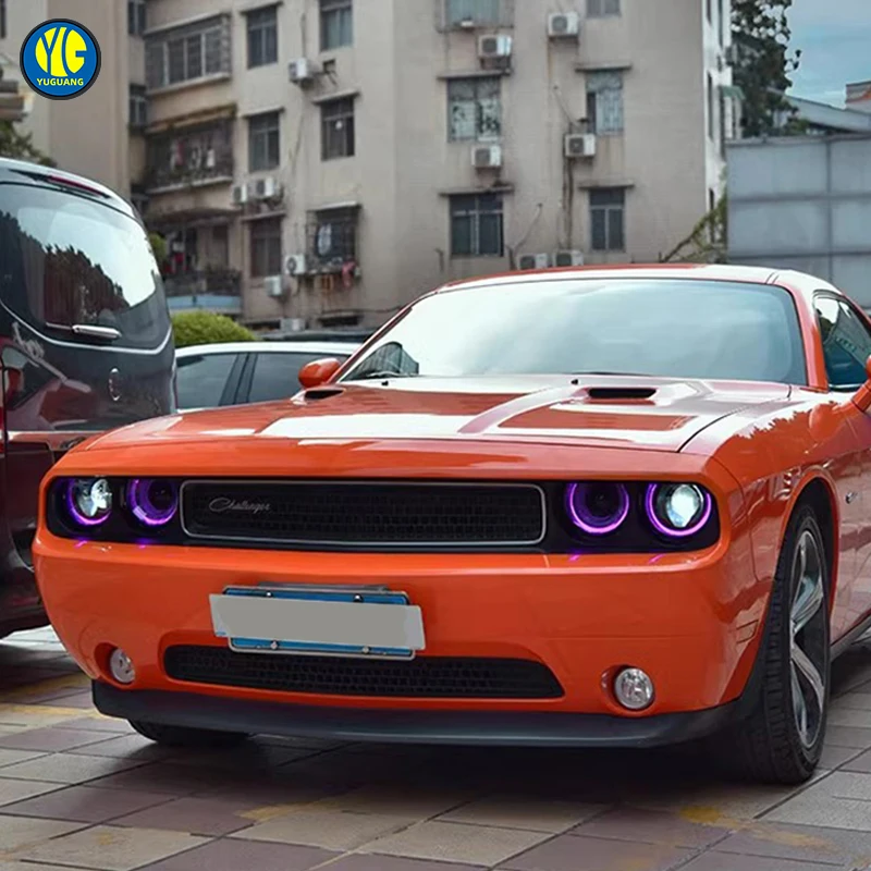 Für Dodge Challenger Scheinwerfer 2008 2014, Front Licht Upgrade LED RGB Version Scheinwerfer Blinker Auto Zubehör Kopf Licht