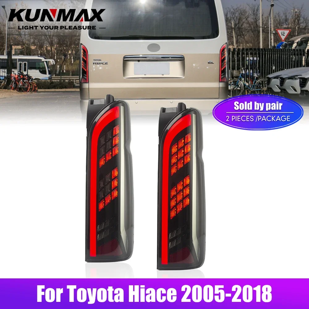 

Pair Of LED Tail Lights For Toyota Hiace 05-18 DRL Reverse Brake Turning Signal Car Rear Tail Light Assembly Plug And Play 2PCs