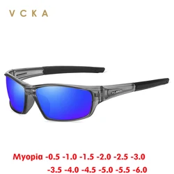 VCKA Polarized Fishing Myopia Sunglasses Men's Women Driving Shades Custom Prescription Classic Glasses UV400 Eyewear -0.5 to -6
