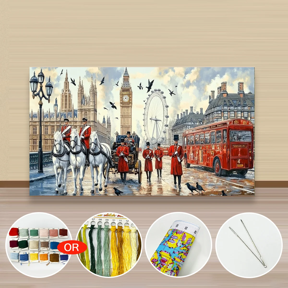 1 Stück 40x70 cm/15,7x27,5 Zoll, 11CT/14CT Kreuzstich-Set, DIY-Valentinstagsgeschenk, Stickerei-Set für Festivals, Porträts – Detail 4