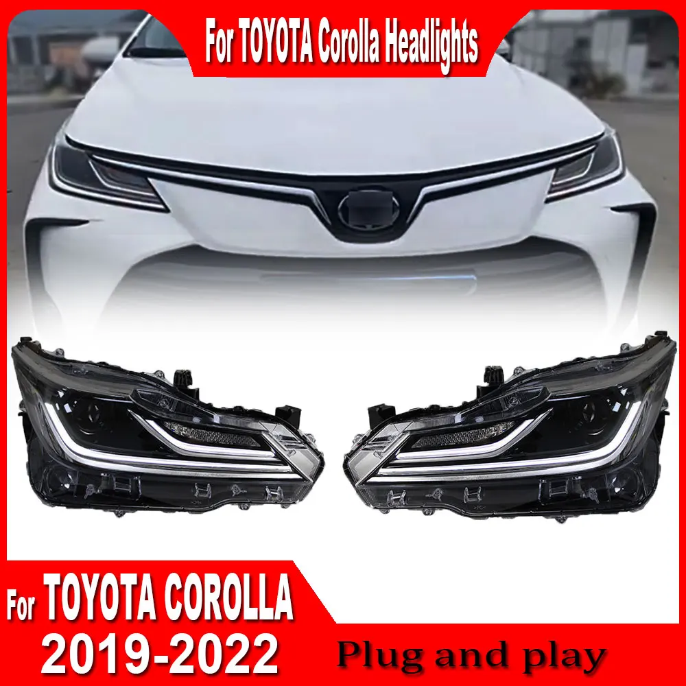 2pcs Car Styling for Toyota Corolla Headlights 2019 2020 2021 2022 Corolla Headlamp DRL Turn Signal Low High Beam Projector Lens