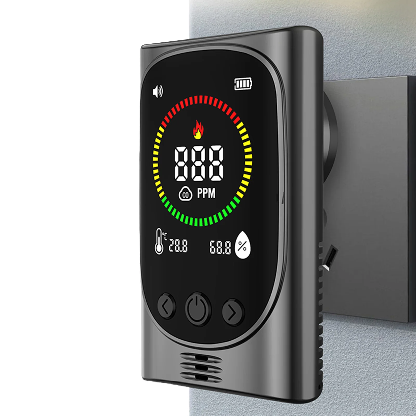 

4-in-1 Air Quality Monitor with Digital Display Plug-in Carbon Monoxide Detector Temperature and Humidity Monitor for Indoor Use