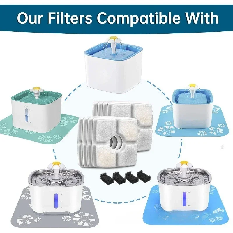 Pet / Cat Drinking Fountain Filters, 4pcs/6pcs/8pcs/12pcs Combo Pack. Ensures Clean, Fresh Water, Superior Filtration