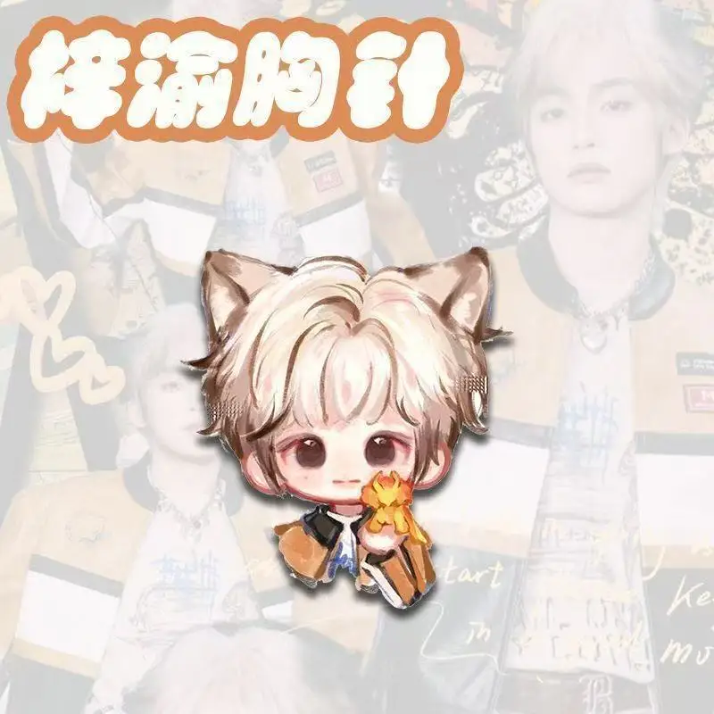 Fashionable Male Star Ziyu Brooch Q-version Cute Acrylic Badge Fashion Lapel Badges Accessories Jewelry Gift for Friends