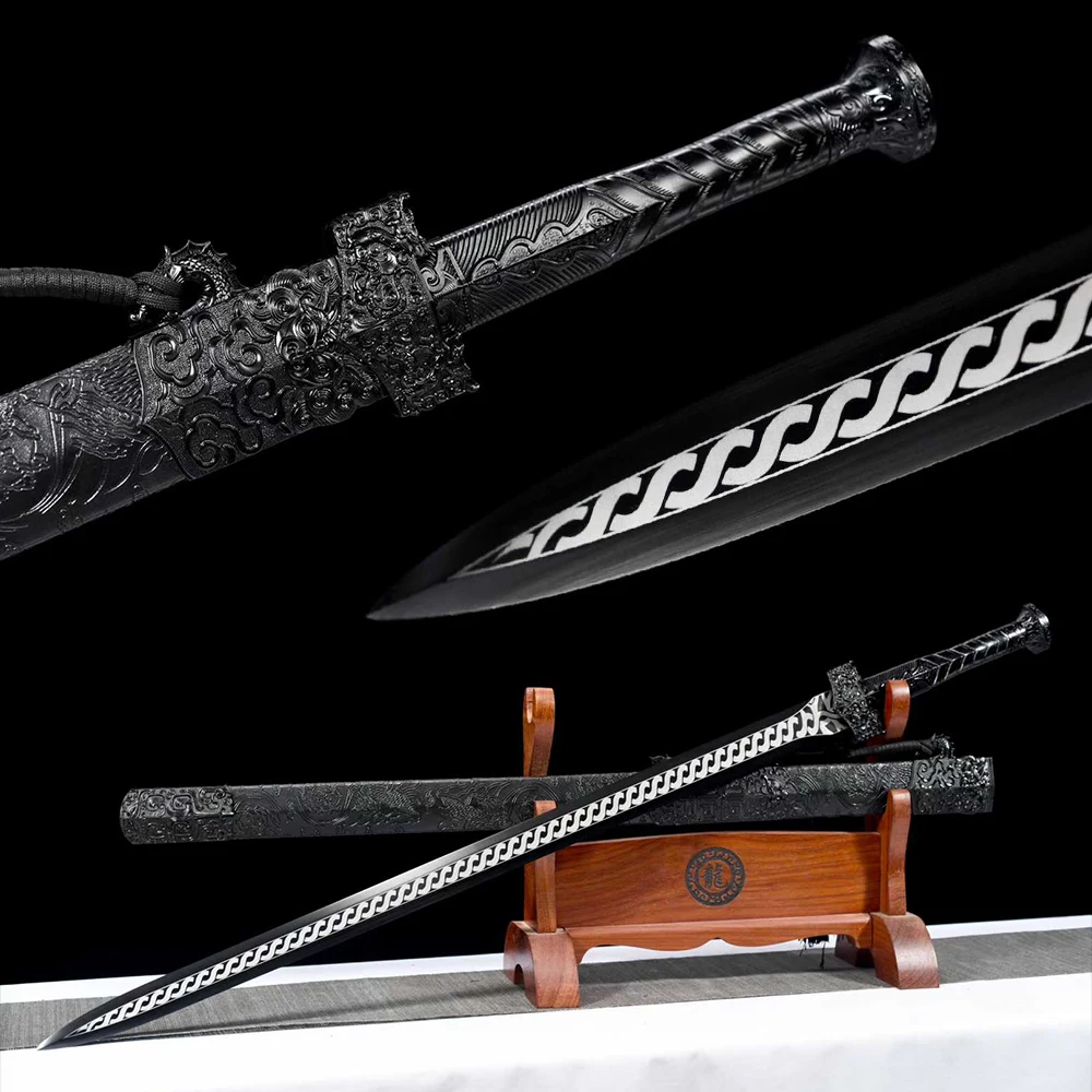 TianCi Hanjian, Chinese Jian, Chinese Sword,Metal Sword, Dragon Theme, Home Decoration, Feng Shui Ornament, Present