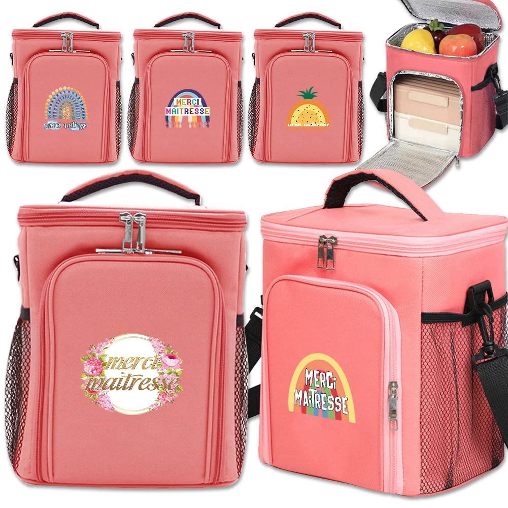 

Ice Bag Front Opening Double-layer Reusable Large Capacity Portable Pink Travel Storage Pack High Quality Keep Fresh Durable