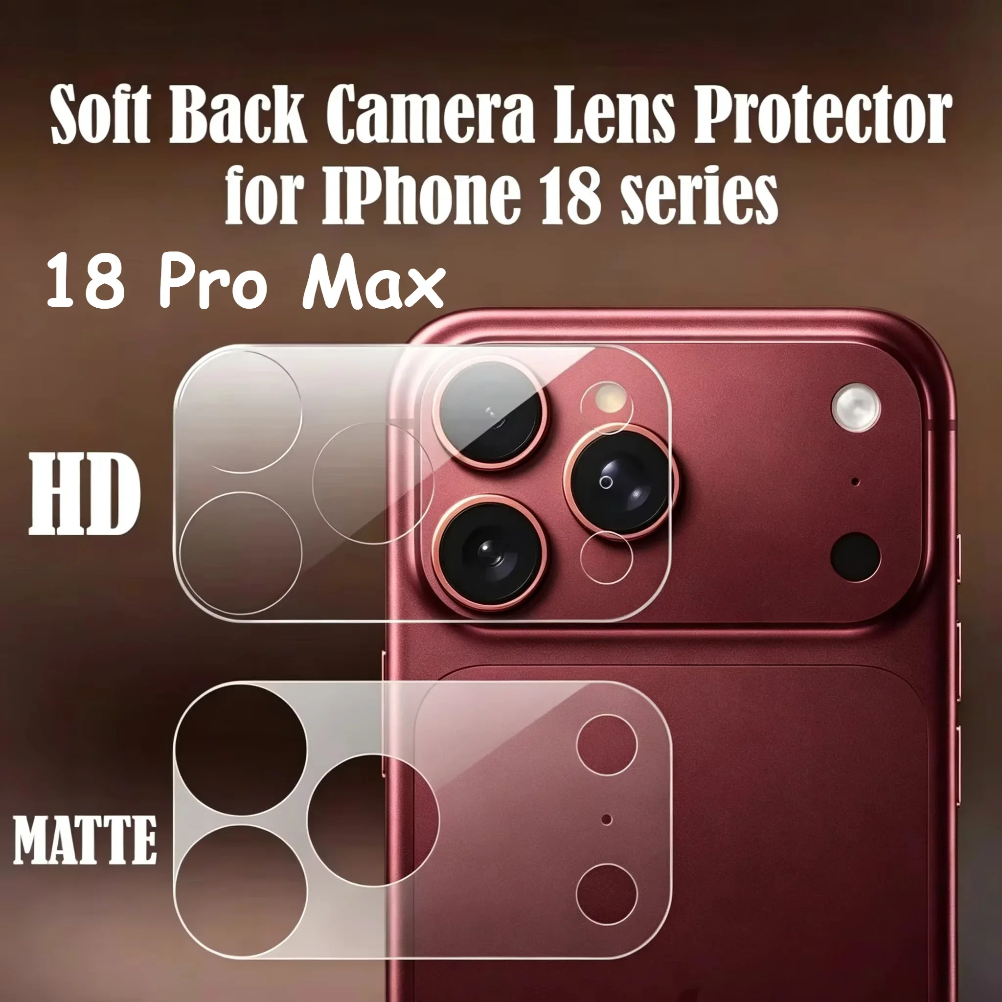 1-5PCS Matte / HD Clear Soft Back Camera Protector for IPhone Duo 18 Fold Ultra 17 Pro Max Slim Hollow Rear Lens Film Full Cover
