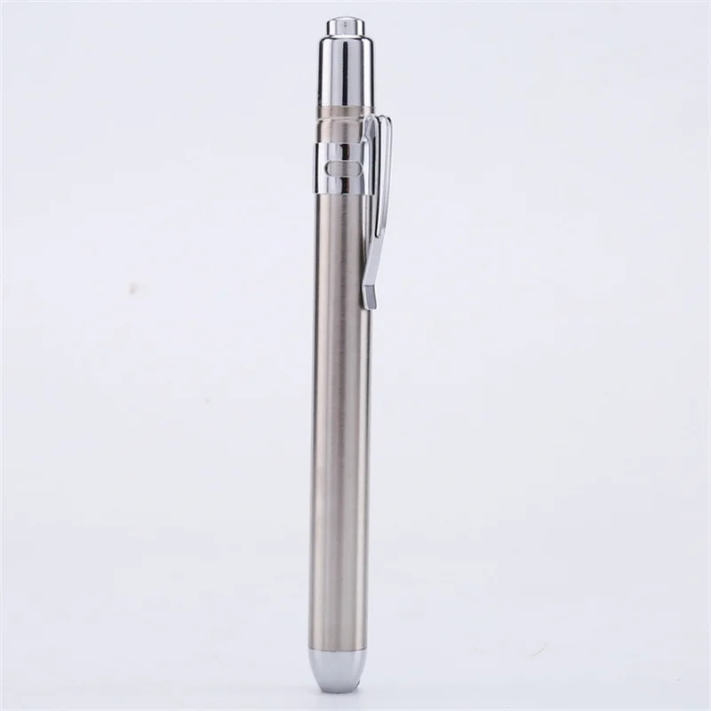 5 Pcs Stainless steel doctor's pen style flashlight pencil lamp pupil ophthalmology ear nose throat oral lighting