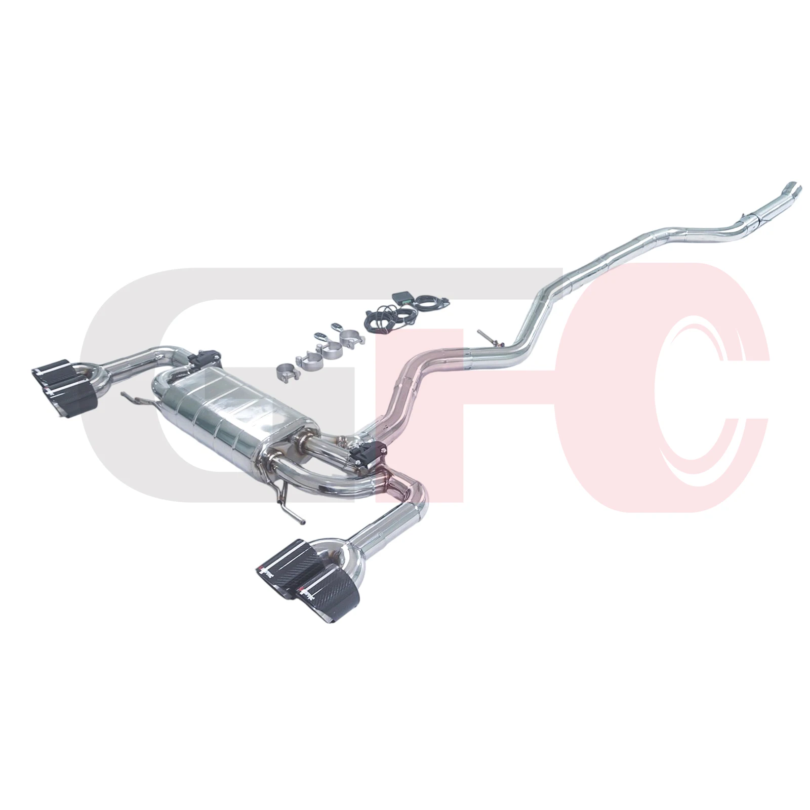 For 2020-2024 BMW 420i 425i 430i 2.0T, G22, G23, G26, B48 Catback, 304 Stainless Steel Car with Valve Muffler Exhaust System