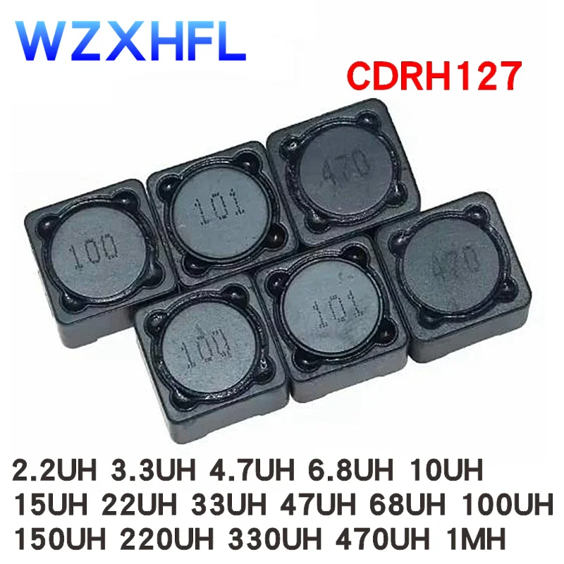 10Pcs CDRH127 CD127R Power Inductor 2.2/3.3/4.7/6.8/10/15/22/33/47/68/100/150/220/330/470UH SMD Inductance CD127 12*12*7mm