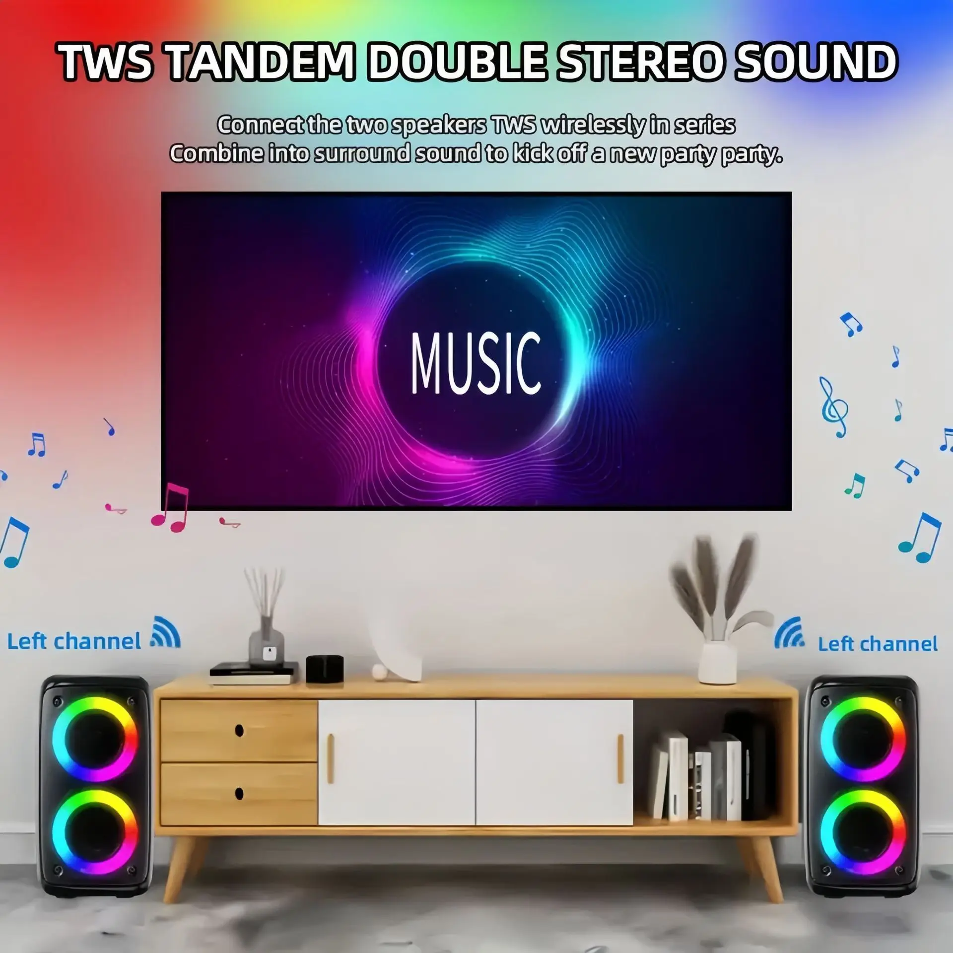 Karaokê rádio fm bluetooth alto-falante portátil sem fio com microfone lâmpada máquina caixa de som caixa de som música subwoofer led tws