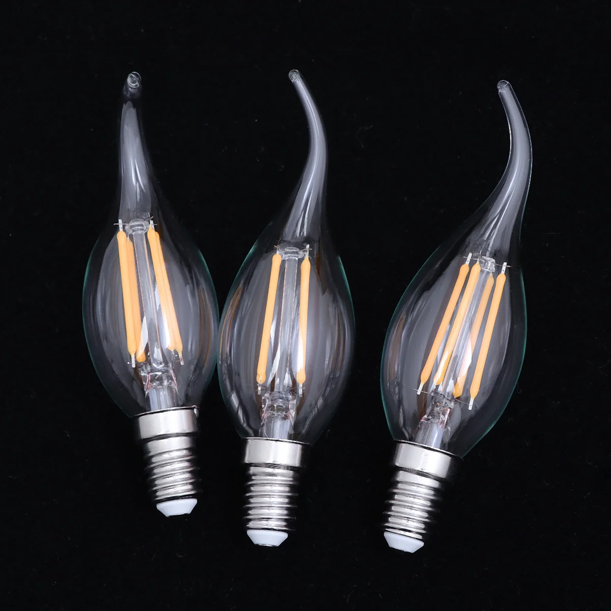 3 قطعة E14 4 واط خيوط لهب لمبات الضوء الأبيض الدافئ للثريات قلادة أضواء شمعدانات جدارية تركيبات لهب تلميح لمبة #4