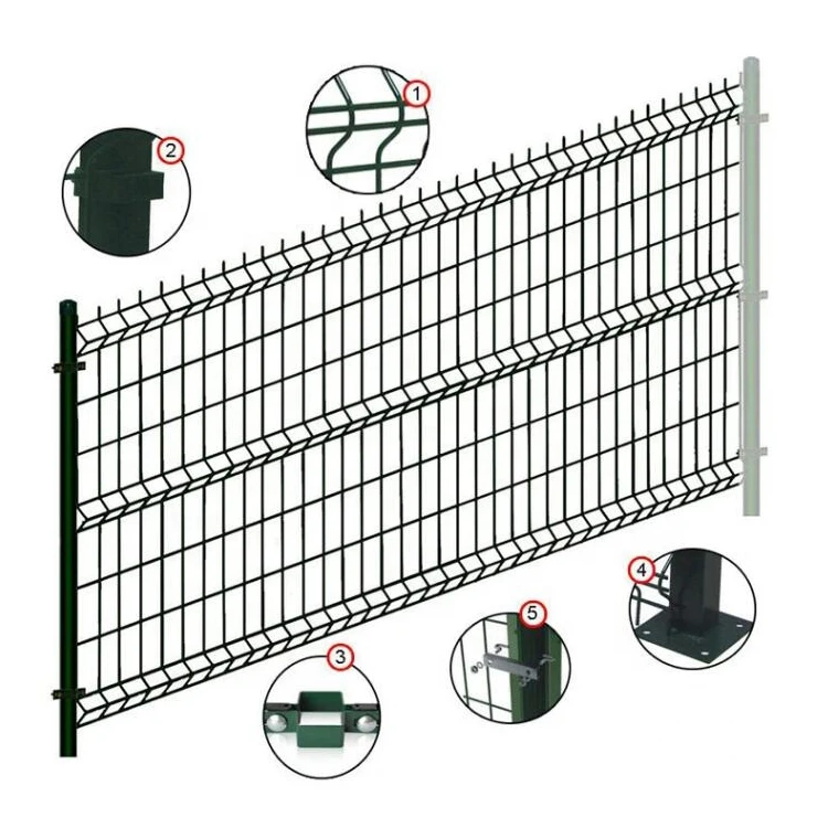 PVC Coated 3D curved welded wire mesh panels fencing trellis gates