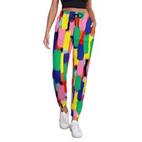 Paint Brush Print Pants Womens Abstract Rainbow Korean Fashion Joggers Spring Modern Custom Trousers Big Size 3XL