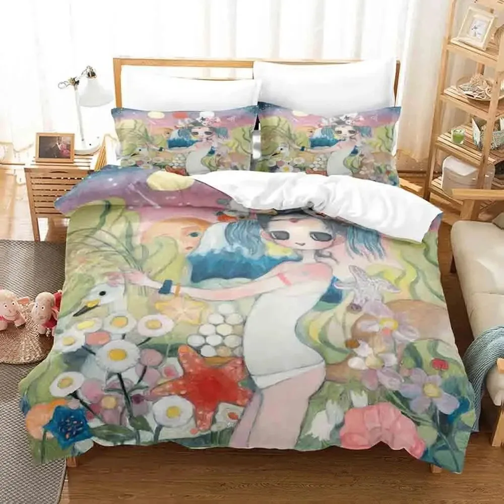 Anime Aya Takano Bedding Set Boys Girls Twin Queen Size Duvet Cover Pillowcase Bed Kids Adult Fashion Home Textileextile