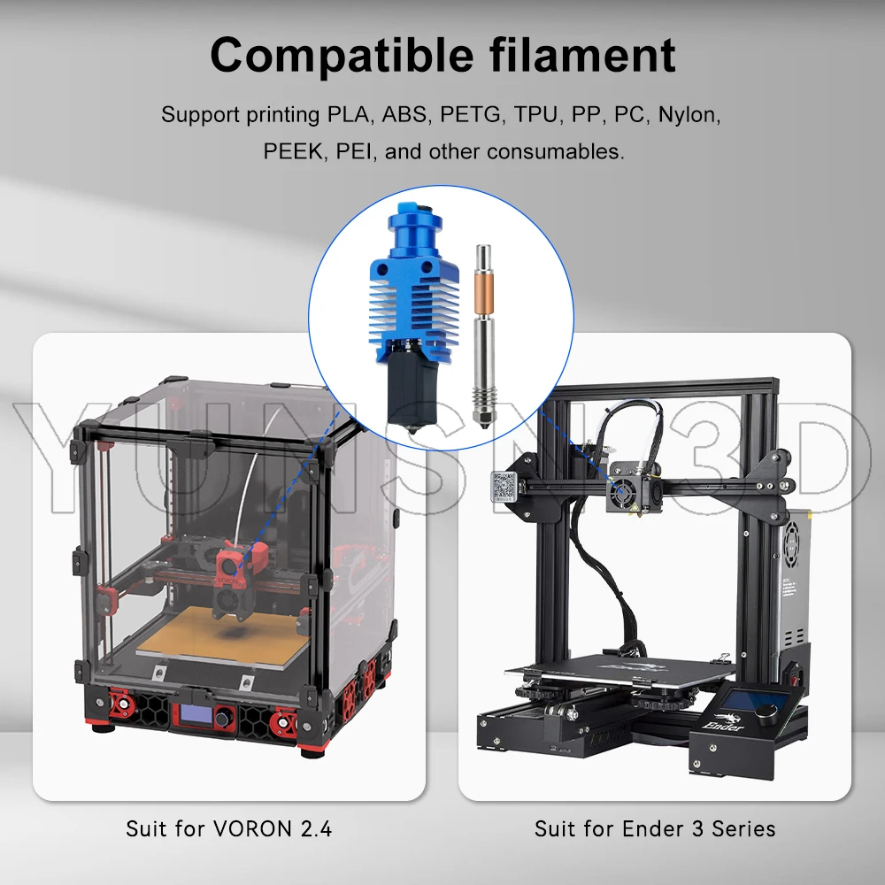 3.0 TZ E3 Hotend Kit for Bambu Lab Ender 3 V2 CR10 VORON 2.4