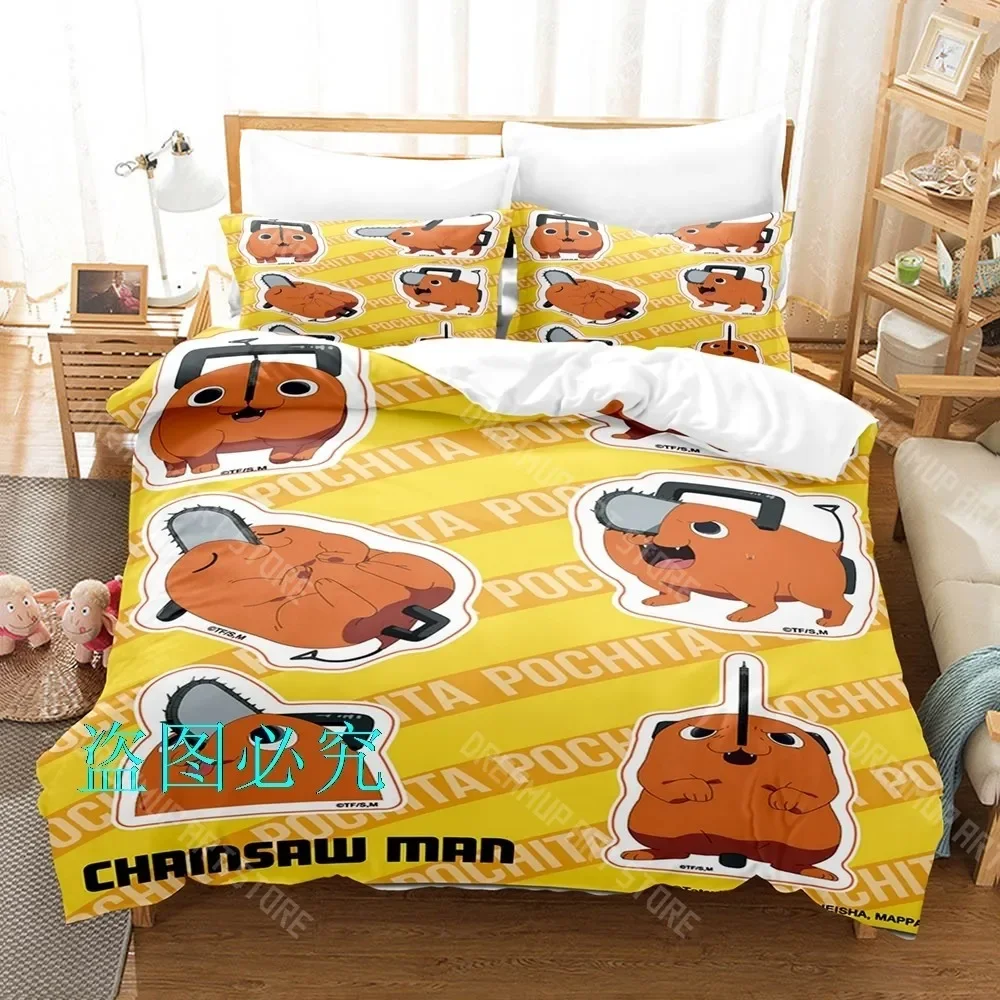 

Комплект постельного белья с 3D принтом Pochita Chainsaw Man Single Twin Full Queen King Size, комплект постельного белья для взрослых и детей, комплект пододеяльников для спальни