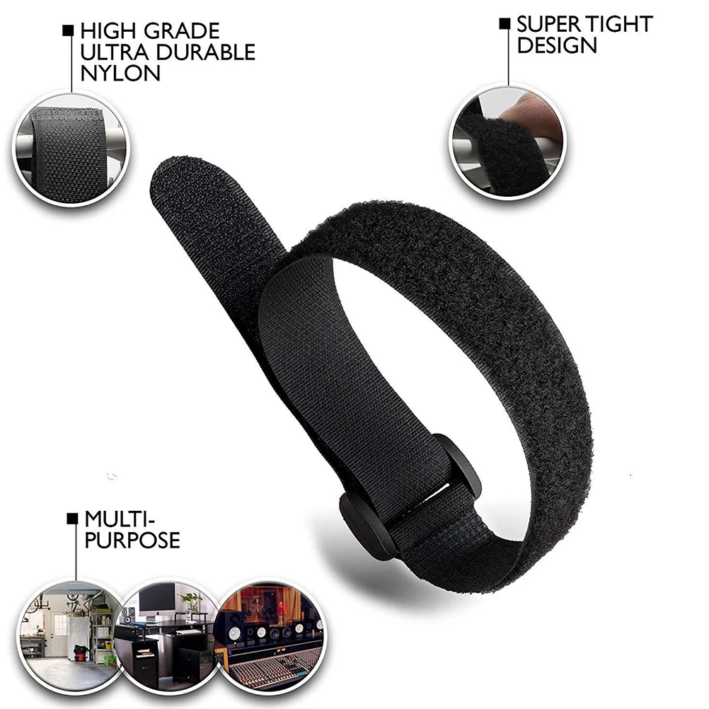 

15pcs Cable Ties Strong Nylon Self-locking Teeth Wire Organizer Marker Tabs Black Ties Guitar Cables Computer Accessories