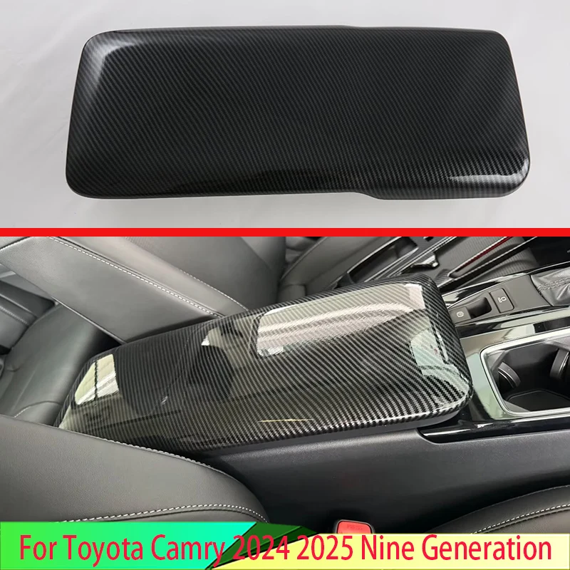 

For Toyota Camry 2024 2025 Nine Generation Carbon Fiber Style Center Control Handrail Box Cover Decorative Sequins