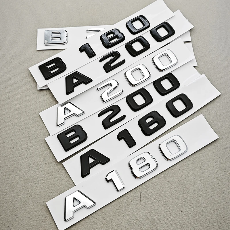 3D ABS A180 A200 B180 B200 Logo Emblem Letters Sticker Car Trunk Badge For Mercedes Benz Auto Accessories