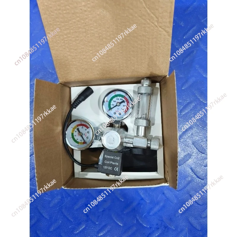 CO2 Regulator Dual Gauge Solenoid Valve for Planted Aquarium Aquarium Diffuser Cylinder Double Meter CO2 Pressure Regulator