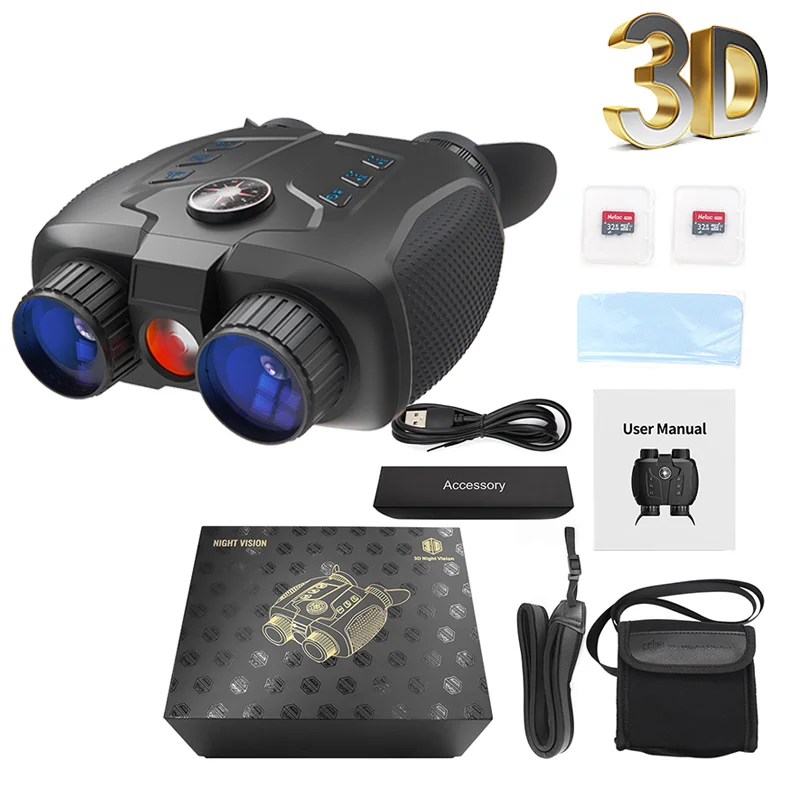 Naked Eye 3DVR Effect Night Vision Binoculars with Digital Compass VRNV331 4K 700m 5000mAh Digital Zoom Infrared Hunting Goggles
