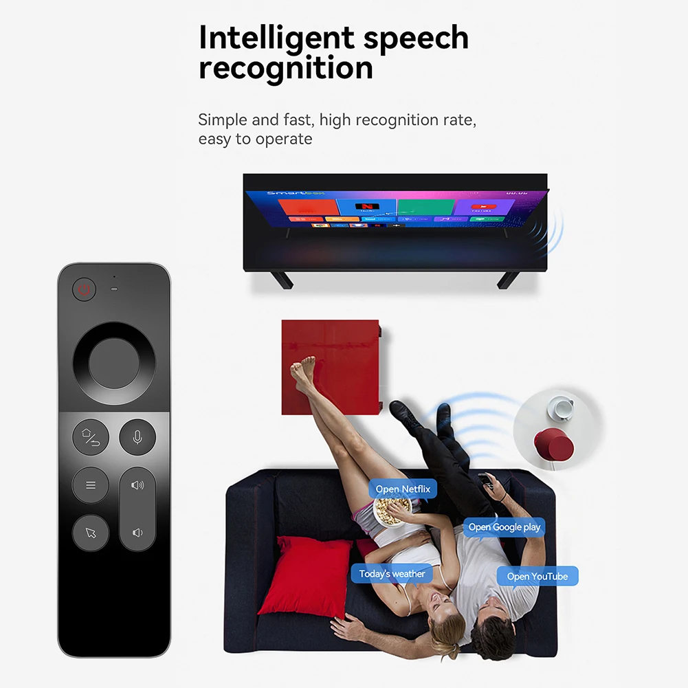 W3 Wireless 2.4G Air Mouse 6 Gyro Mini Remote Control IR Learning Smart Voice Remote With Full Keyboard For Android TV BOX PC