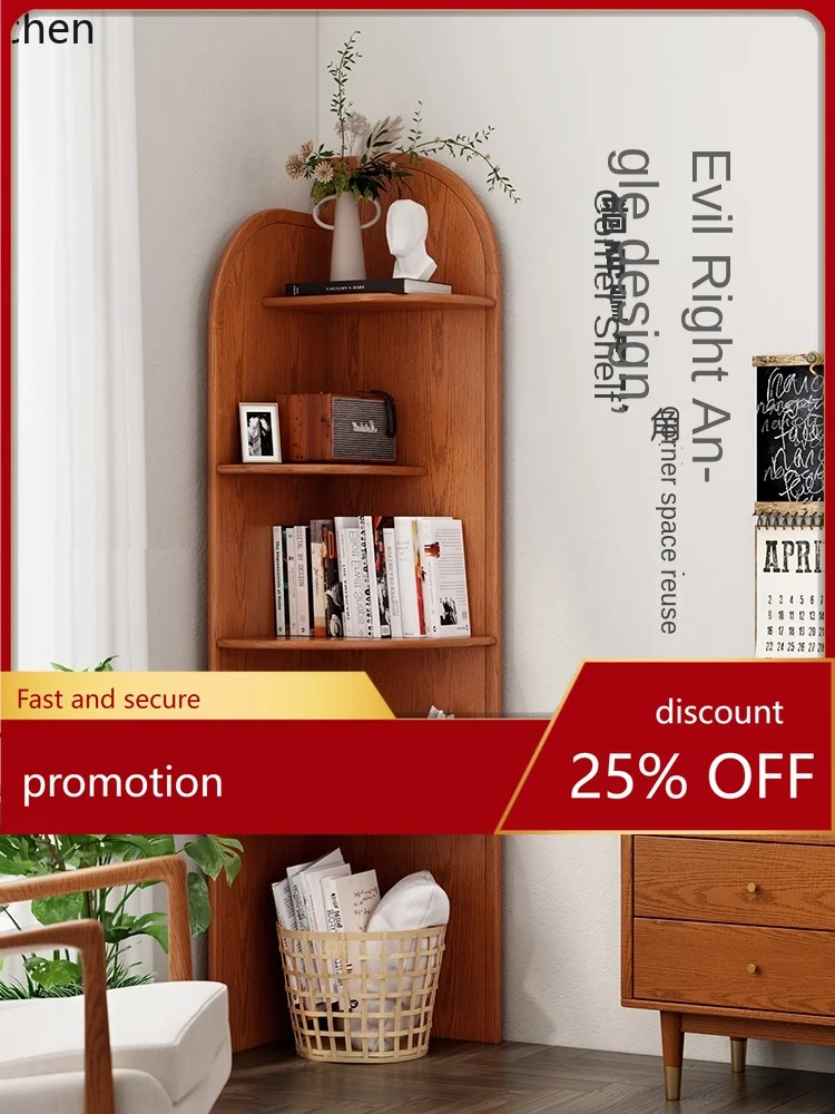 

YFY Solid Wood Living Room Wall Reading Rack Children Multilayer Storage Bedroom Storage