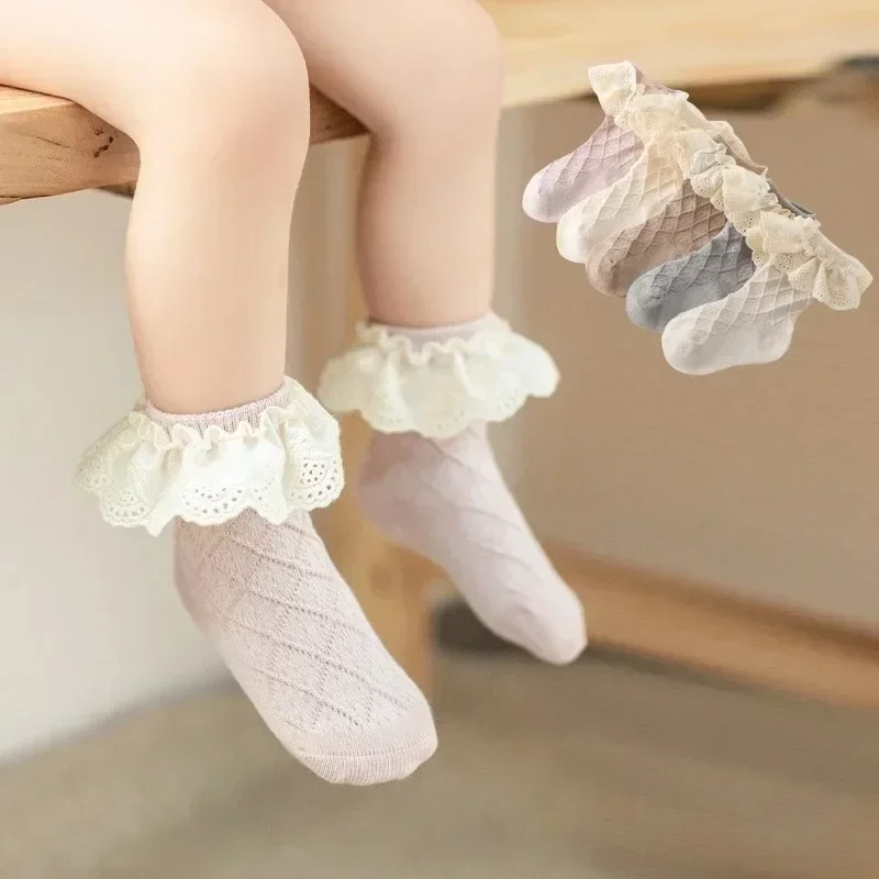 Kids Soft Fashion Floral Princess Socks Baby Middle Tube Stockings Long Socks Infant Toddler Children Girls Casual Socks