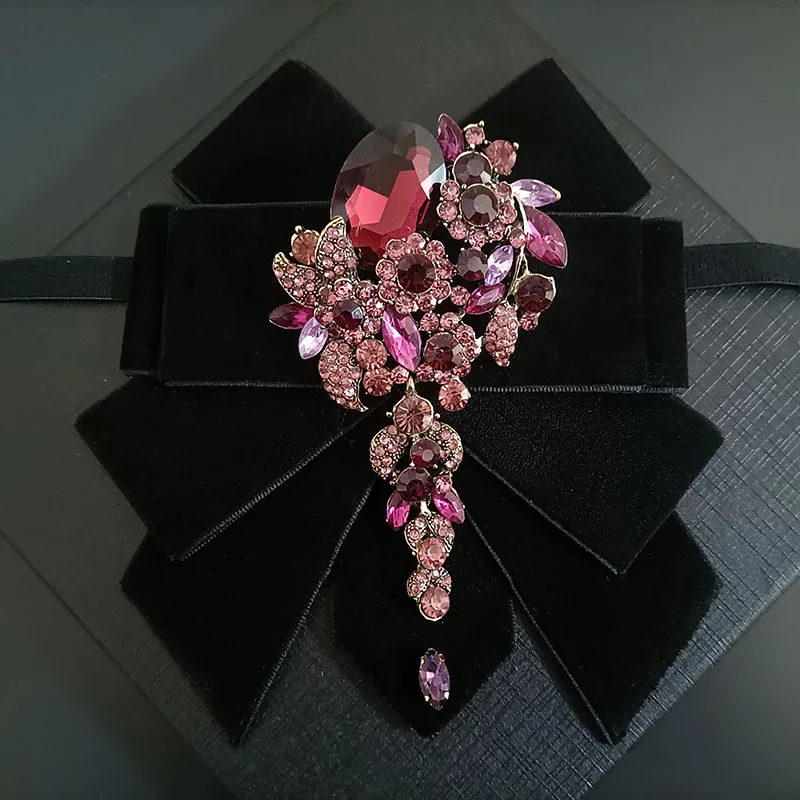 اليدوية ربطات القوس فيونكة المخملية الراين مجوهرات رجالية هدايا الراقية الأعمال مأدبة دعوى قميص طوق زهرة الرجال ربطة العنق الزفاف