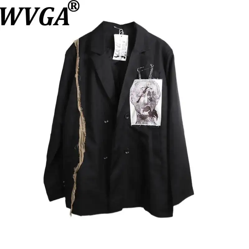 WVGA Spring Autumn New Men's Vintage Irregular Retro Cut Design Trendy Loose-Fit Blazer Niche Chic Casual Punk Jacket Ins W26181