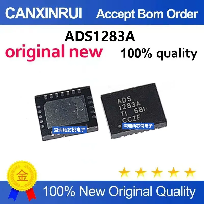 (5-100pieces)Brand new original ADS1283A ADS1283AIRHFR QFN packaged analog-to-digital converter IC