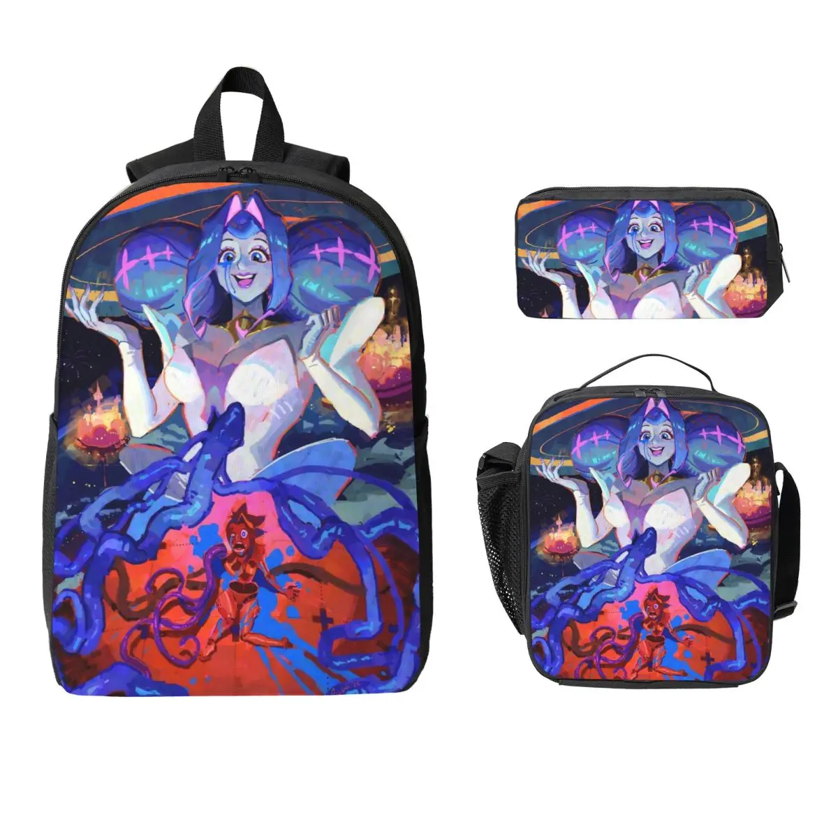 3Pcs K-Knights Of Guinevere School bags Set   Pencil Boxes Backpack Sets with Lunch Box For Primary School Students Knapsack