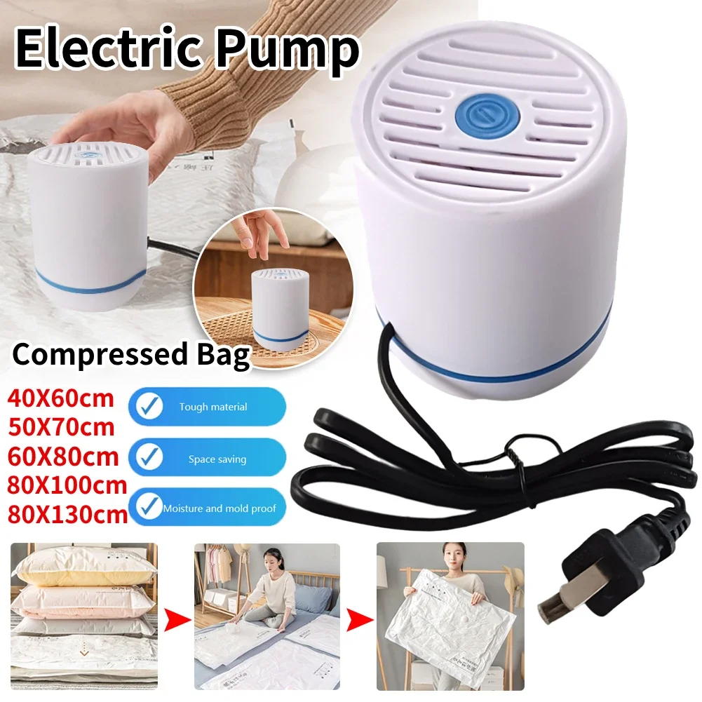 Mini Electric Pump Compressed Bag Inflatable Air Pump USB Vacuum Sealer Machine Space Saving Storage Organizer for Clothes Quilt