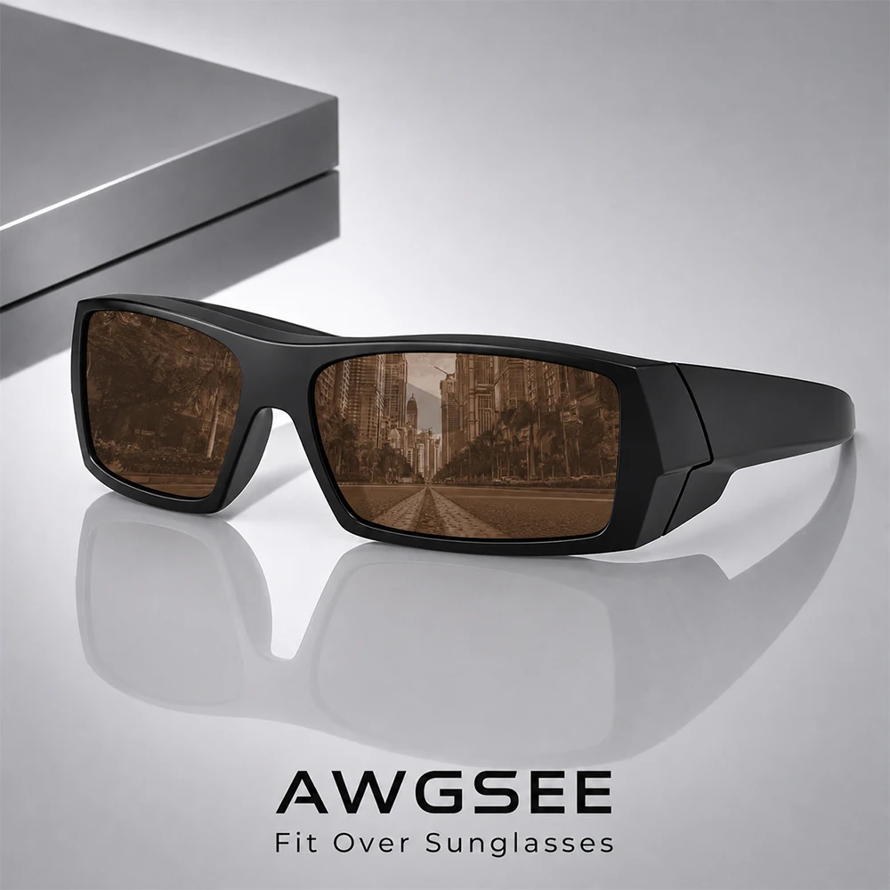 Lunettes de soleil polarisées pour hommes et femmes, tendance rétro, sportives, rectangulaires, enveloppantes, style vintage, protection intégrale