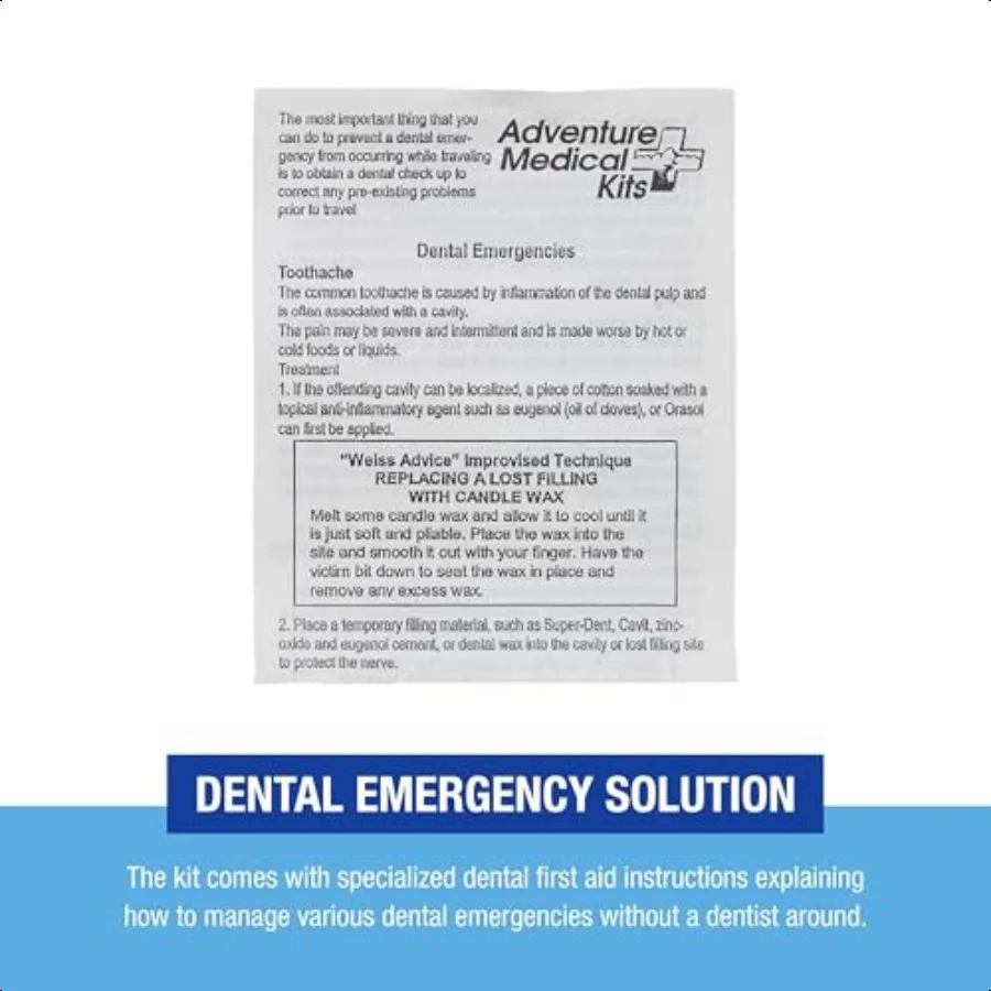 مجموعة أدوات طب الأسنان للسفر للعناية بالأسنان في حالات الطوارئ تتضمن شاي الأوراسول وتجويف مؤقت أكثر
