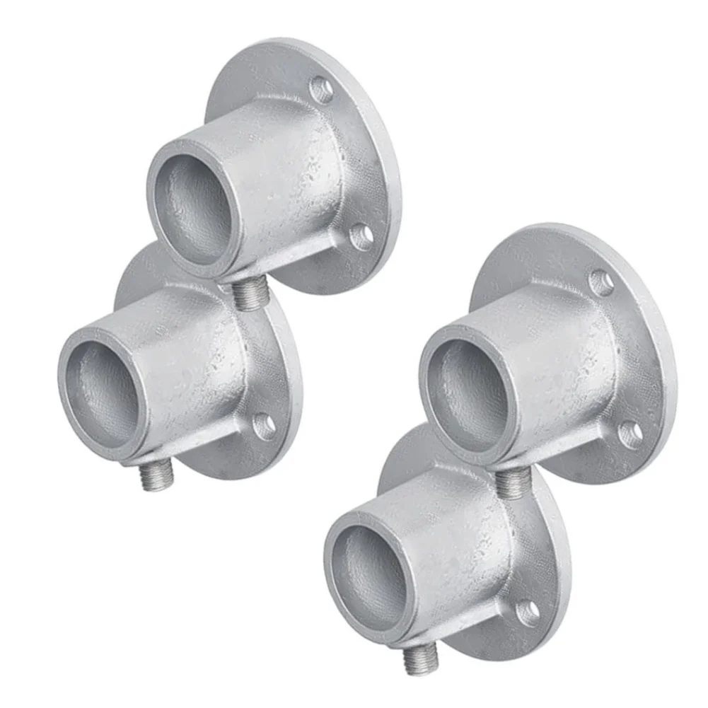 4PCS Galvanized Ductile Iron Flange Base Pre Drilled For 1-1/4 Inch-Structural Pipe Railing System Plumbing Fittings