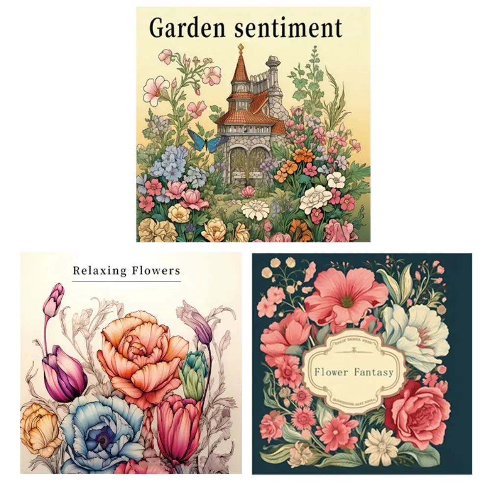 

Stress Relieving Flower Coloring Book 20 Sheets CUTE & SIMPLE Hand Drawn Book Funny Educational Graffiti Painting Book