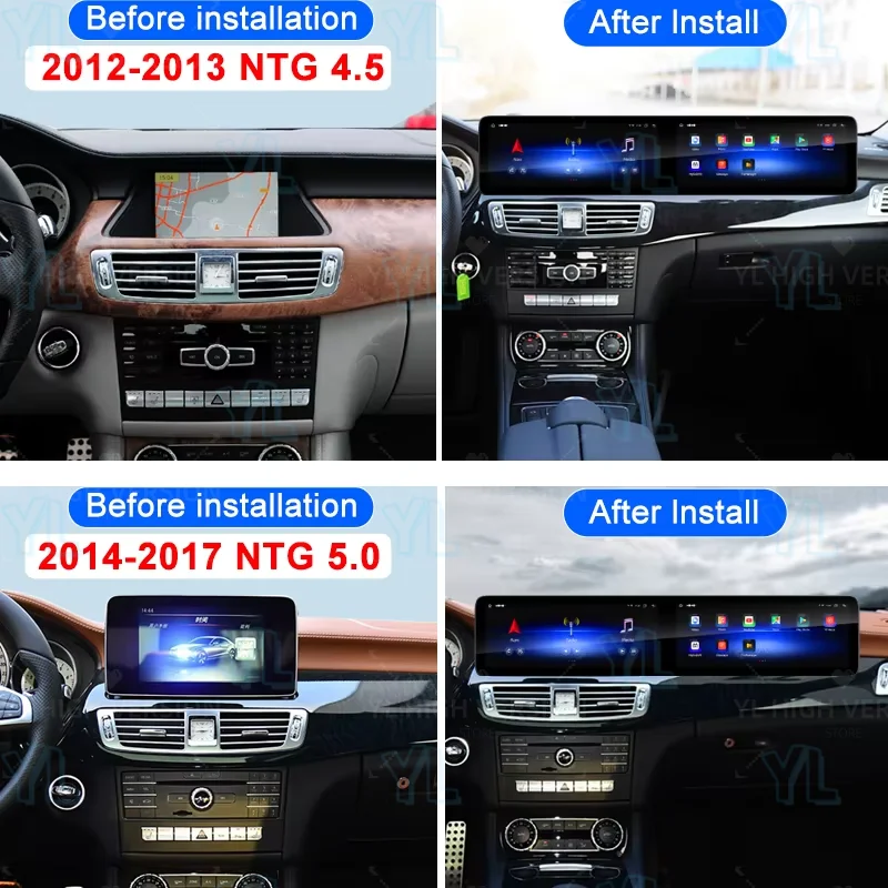 Dual Screen Android AutoCar Radio Carplay Screen For Mercedes Benz CLS W218 2012-2018 Multimedia GPS Navigatio HeadUnit 4G BT5.0