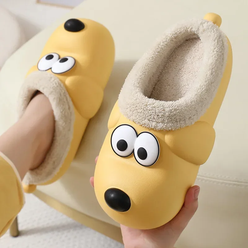 Women\'s Winter Shoes Puppy Dog Fluffy Female Floor Slipper Cartoon Men Soft Sole indoor Non Slip Shoes Female Male Eva funny