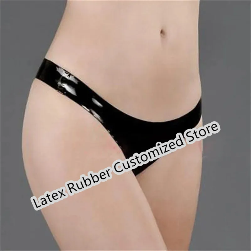 

Latex Rubber Gummi Black G-String Thong Panties 0.4mm Custom Made