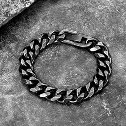 Male Retro Stainless Steel Cuban Chain Bracelet Men Hip Hop on the  Fashion hand Jewelry Miami Chain Bracelets For Boy Gift Hot