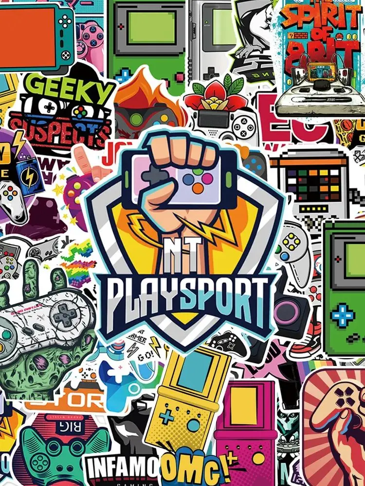 50/100 pièces classique Cool jeu vidéo autocollants Vintage Jystick Graffiti autocollant bricolage papeterie téléphone étanche enfants décalcomanies jouets