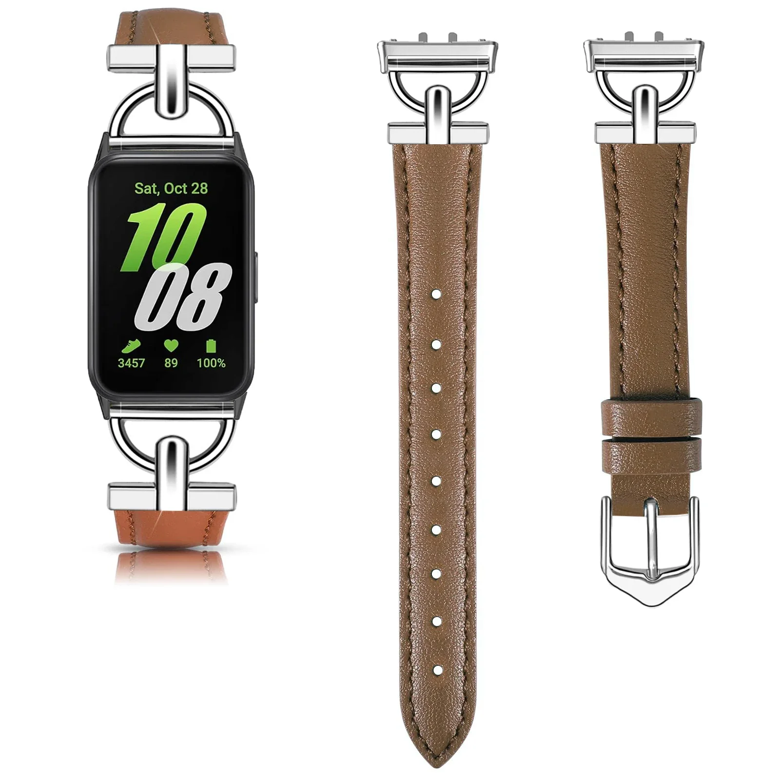 Correa de Metal + cuero para Samsung Galaxy Fit 3, Correa deportiva para Samsung fit 3, pulsera de reloj inteligente para Galaxy Fit 3, correa de pulsera