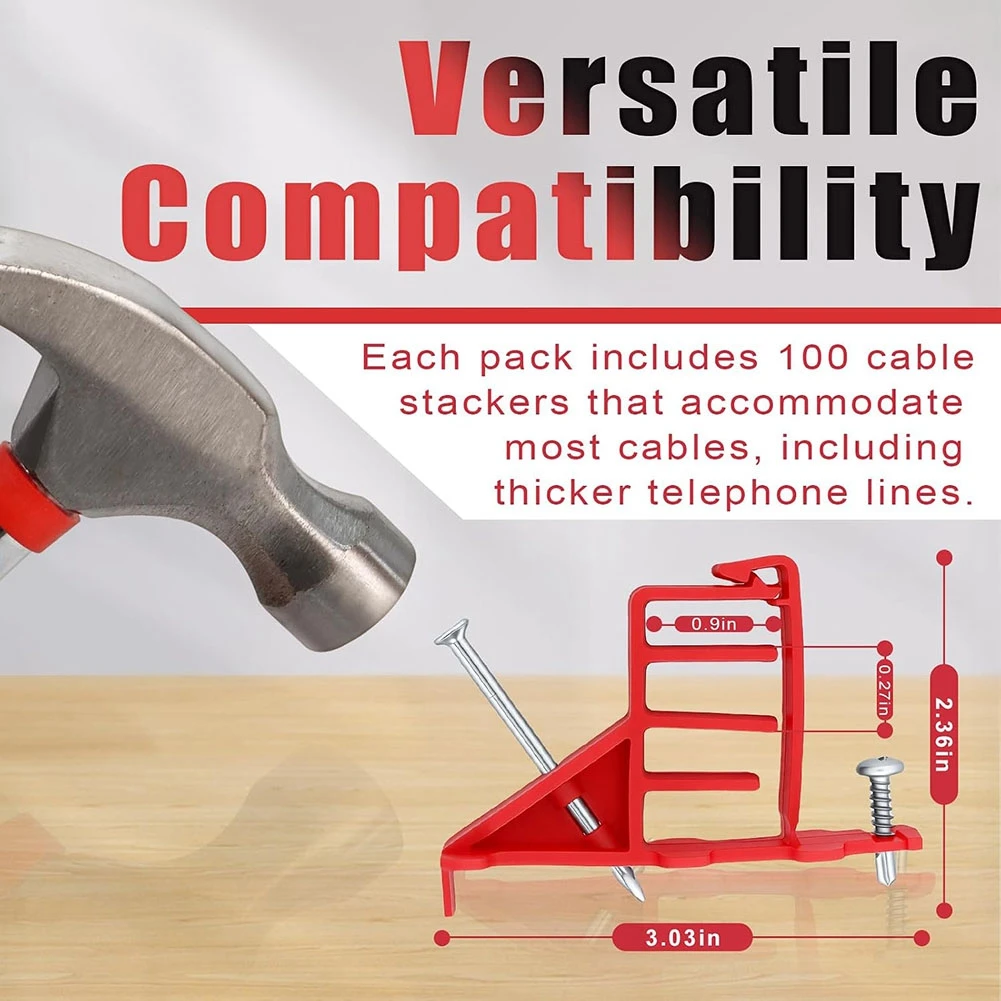 ABNM Multi Cable Staples For Romex Clips, Plastic Electrical Wire Stackers, 100Pcs Fast And Easy To Install