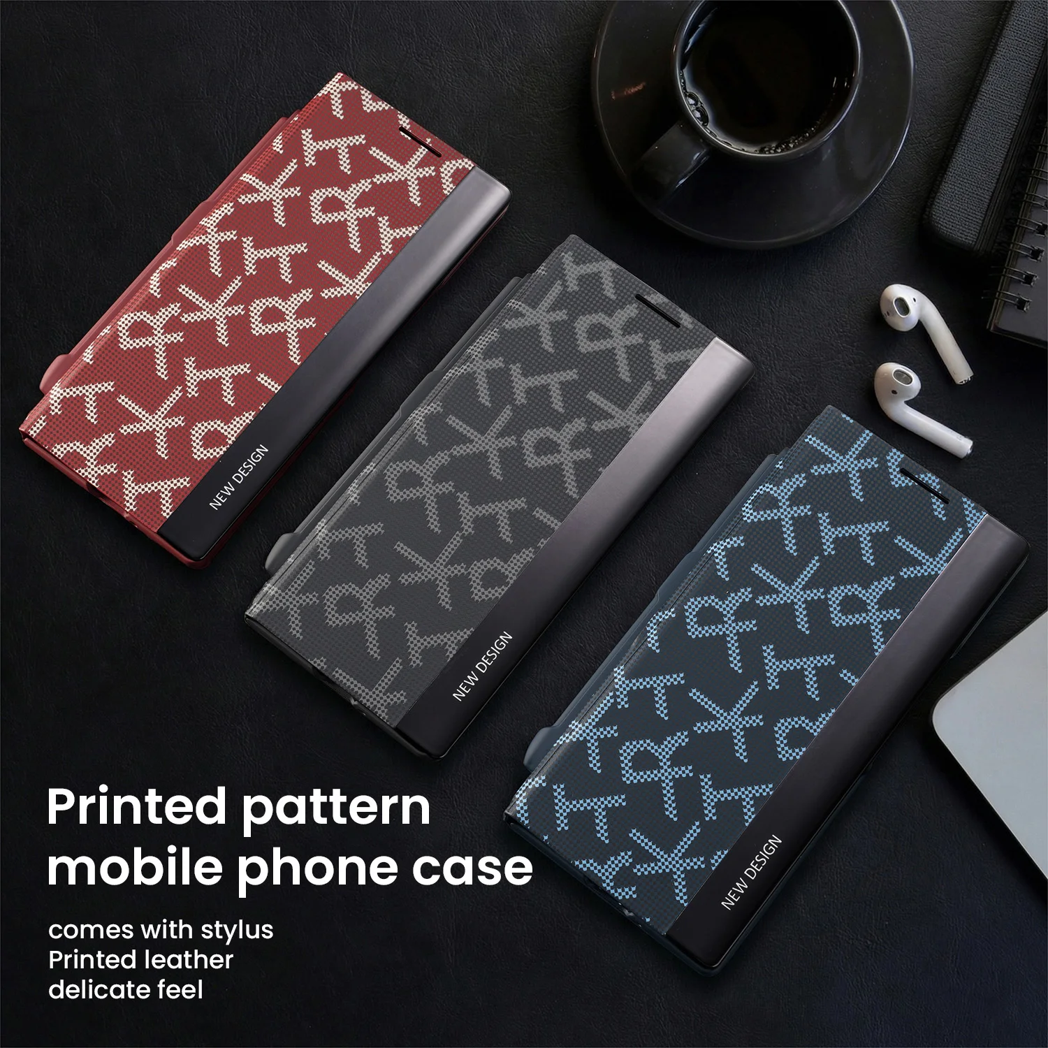 Fits Samsung Fold8 Ultra/Fold7/Fold6/Fold5/Fold4/Fold3 flip phone case, flagship model with pen slot, includes stylus, full prot