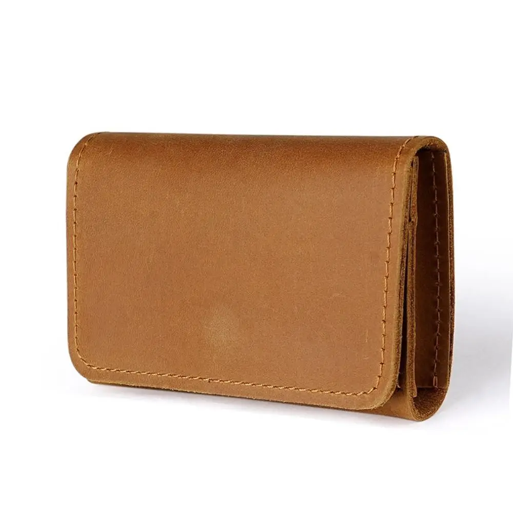 Casual Leather PU Cowhide Short Wallet Solid Color Korean Style Men Short Wallet Small Coin Purse Card Holder Business